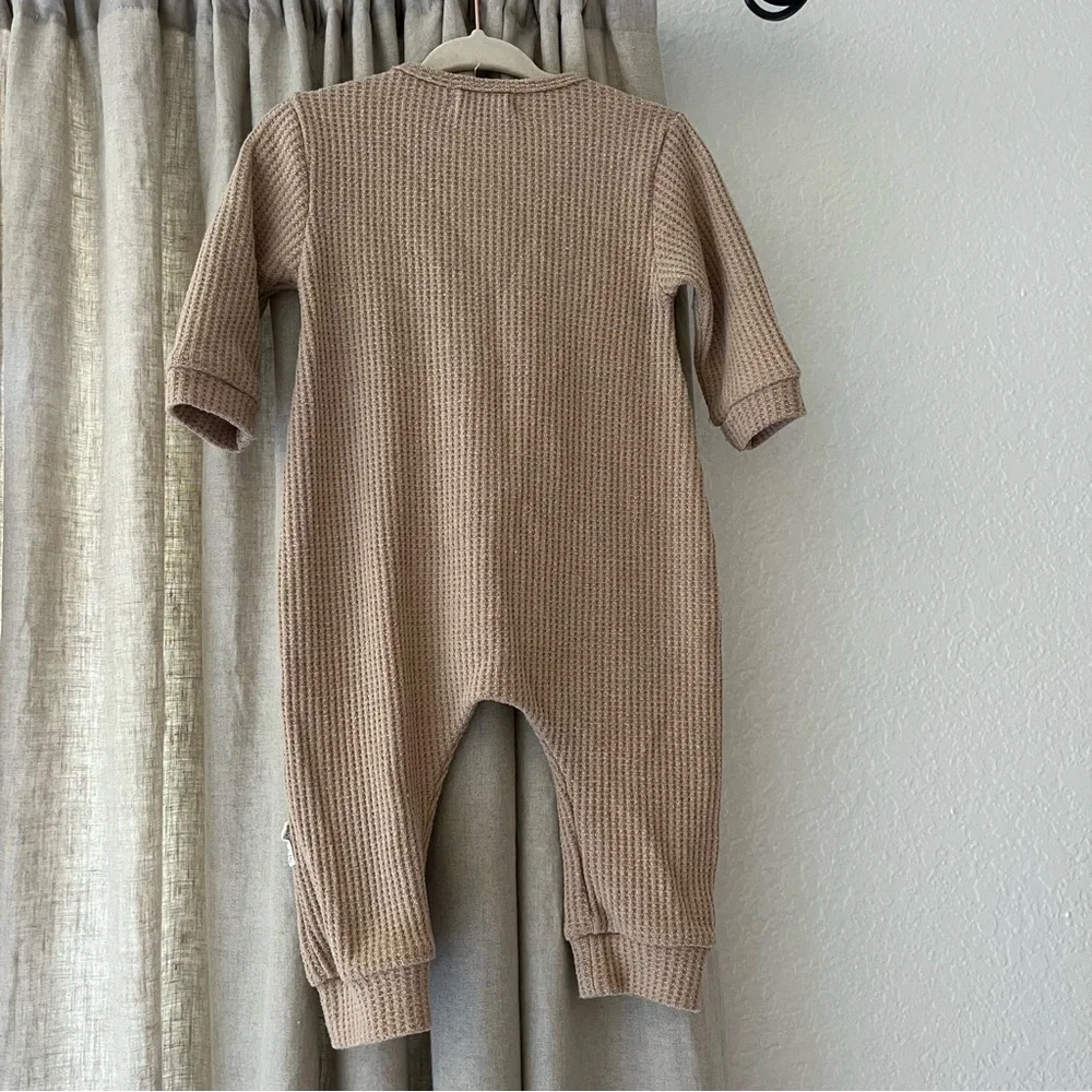 Rivi & Kin Waffle Knit Romper Neutral Color